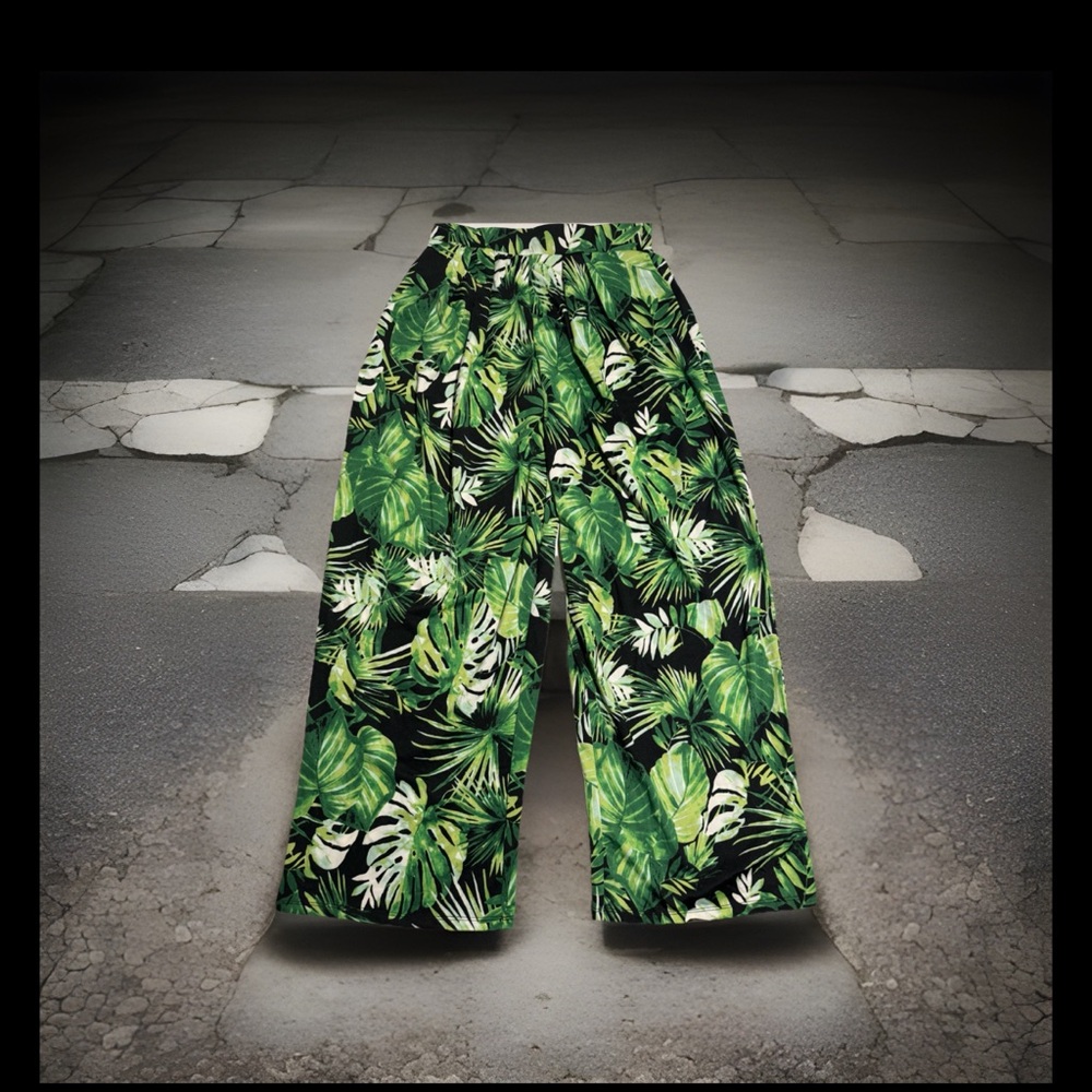 philosophy brand monstera aop loose flowy pants, women's small‎